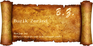 Buzik Zerind névjegykártya